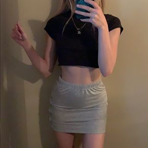 Grey button skirt